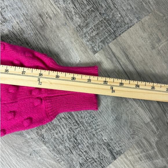 Vince Camuto Hot Pink Textured Dot Sleeve Sweater Women’s Size Small - Picture 12 of 12